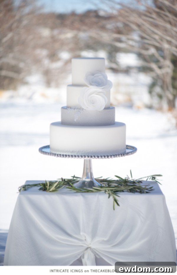 Frosted Fairytale Cake 3 Winter Wonderland Wedding Cake | by Intricate Icings on TheCakeBlog.com