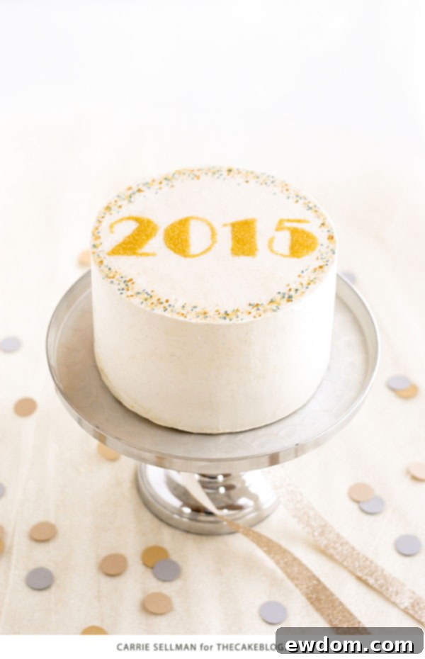 Sparkling Midnight Countdown Cake 2 Beautifully decorated New Year's Eve Sprinkle Cake with '2019' design