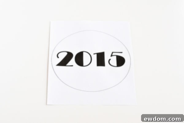 Sparkling Midnight Countdown Cake 9 Printed 2019 New Year's Eve stencil template