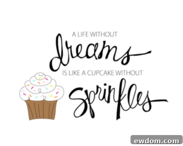 Download your free 'Dreams & Sprinkles' art print in full color for inspiring kitchen decor