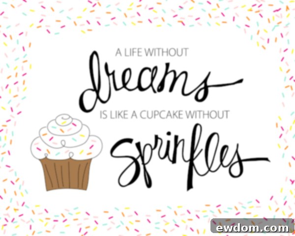 Get the extra sprinkles edition of Jessica Kirkland's 'Dreams & Sprinkles' free art print