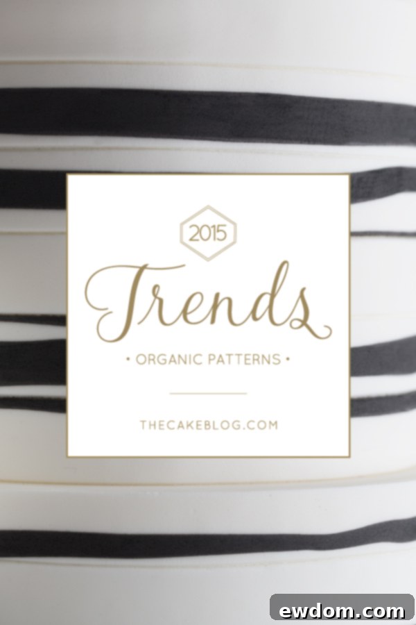 2015 Wedding Cake Trends featuring a black and white organic striped wedding cake by AK Cake Design, perfect for modern bridal inspiration.