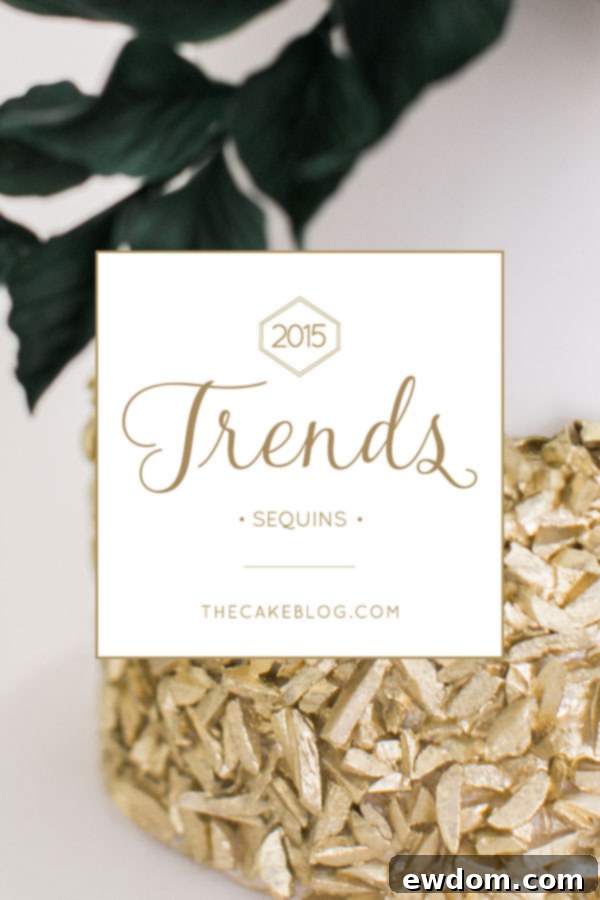 2015 Wedding Cake Trends | including this gold & marsala sequin cake by Jenna Rae Cakes | on TheCakeBlog.com