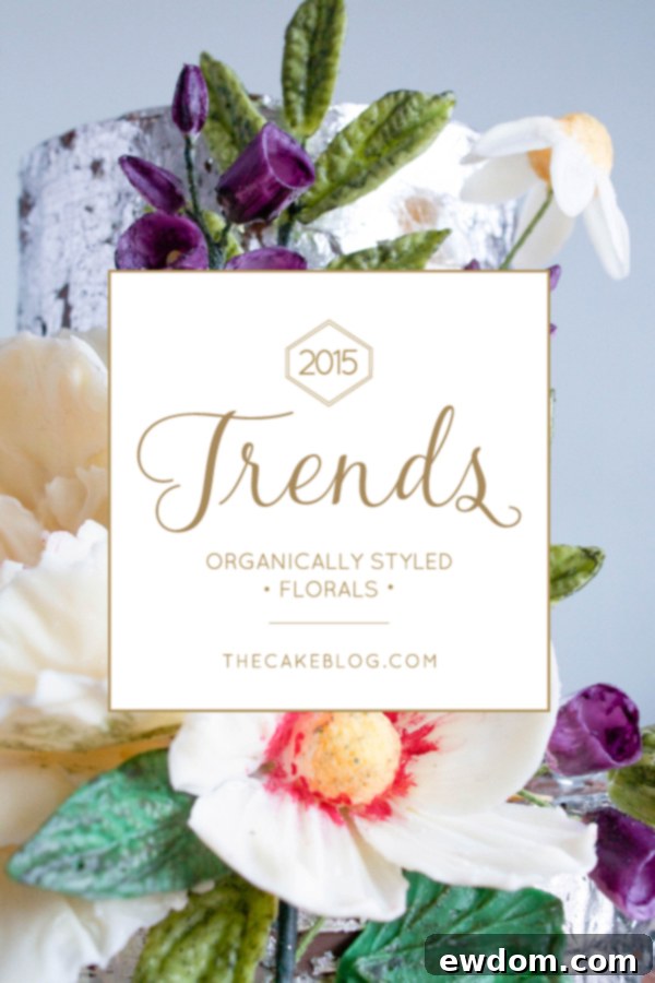 2015 Wedding Cake Trends | Organically styled florals made from chocolate | by Erin Bakes on TheCakeBlog.com