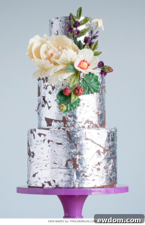 2015 Wedding Cake Trends | Organically styled florals made from chocolate | by Erin Bakes on TheCakeBlog.com