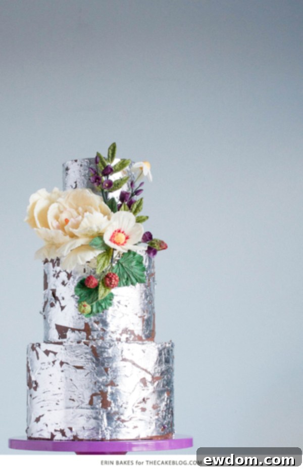 2015 Wedding Cake Trends | Organically styled florals made from chocolate | by Erin Bakes on TheCakeBlog.com