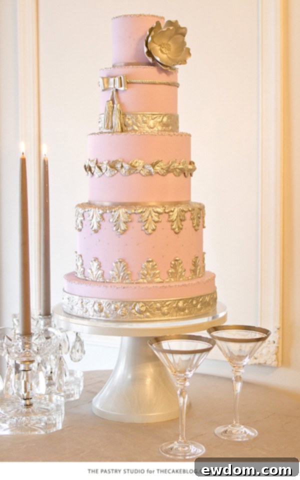 2015 Wedding Cake Trends | Metallics + Color | by The Pastry Studio on TheCakeBlog.com
