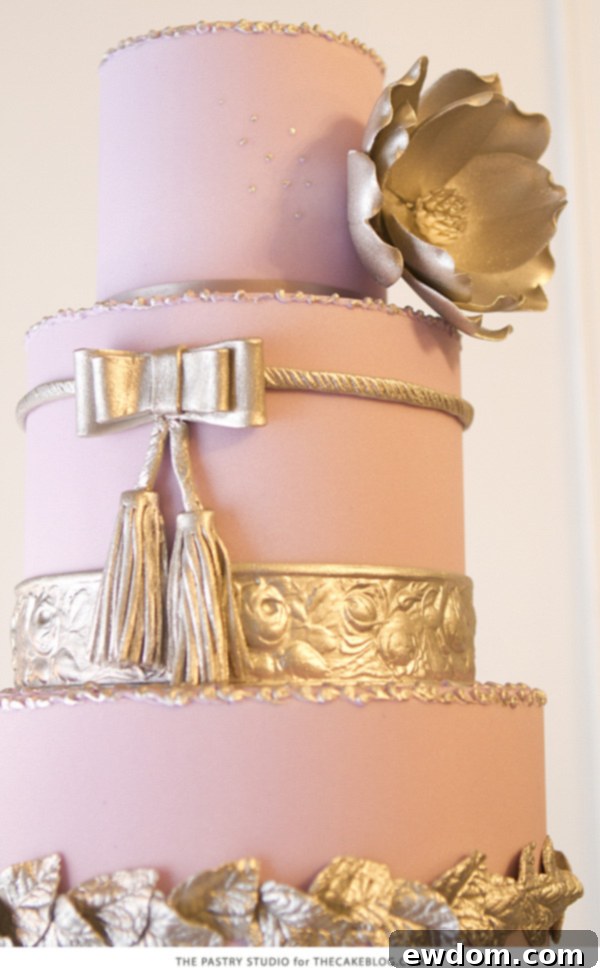 2015 Wedding Cake Trends | Metallics + Color | by The Pastry Studio on TheCakeBlog.com