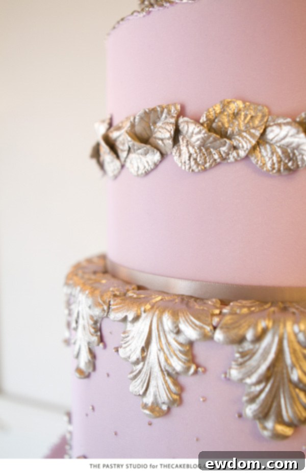 2015 Wedding Cake Trends | Metallics + Color | by The Pastry Studio on TheCakeBlog.com