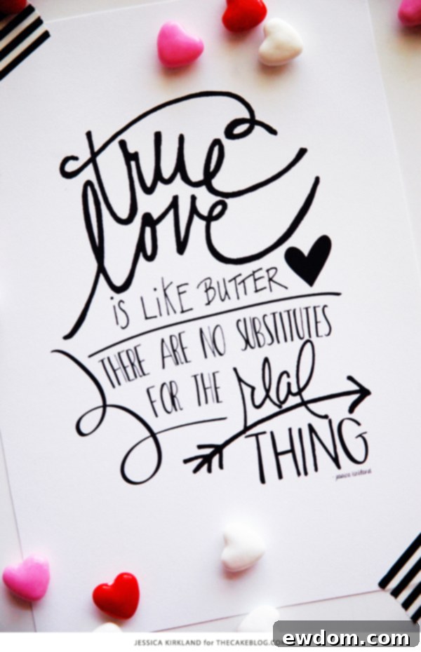 True Love is Like Butter | Free Art Print | by Jessica Kirkland for TheCakeBlog.com