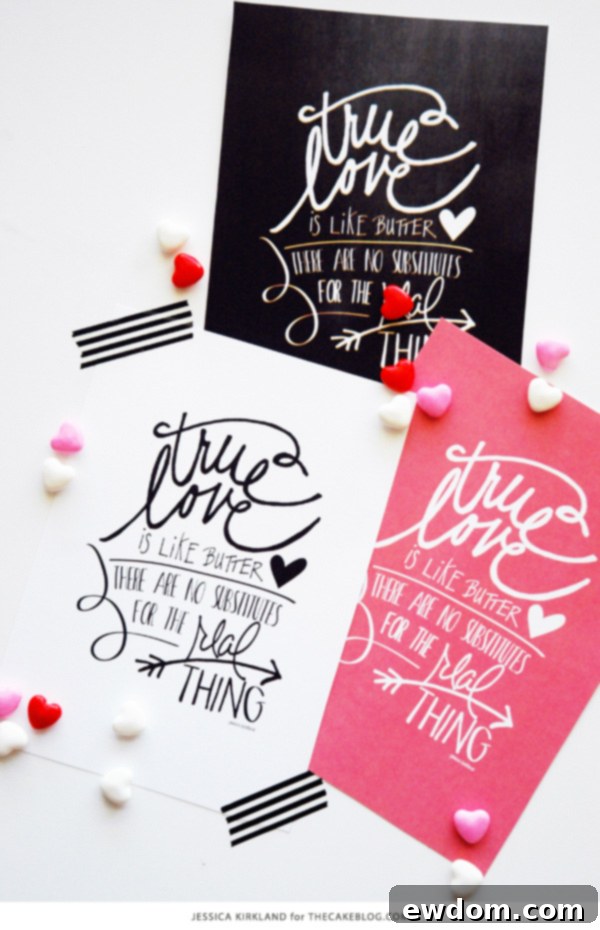 True Love is Like Butter | Free Art Print | by Jessica Kirkland for TheCakeBlog.com