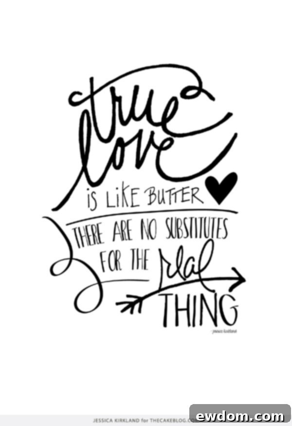 True Love is Like Butter | Free Art Print | by Jessica Kirkland for TheCakeBlog.com