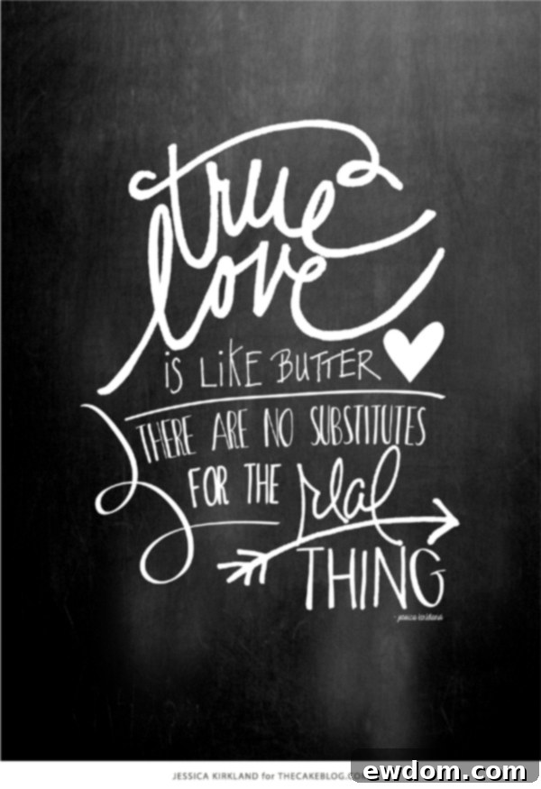 True Love is Like Butter | Free Art Print | by Jessica Kirkland for TheCakeBlog.com