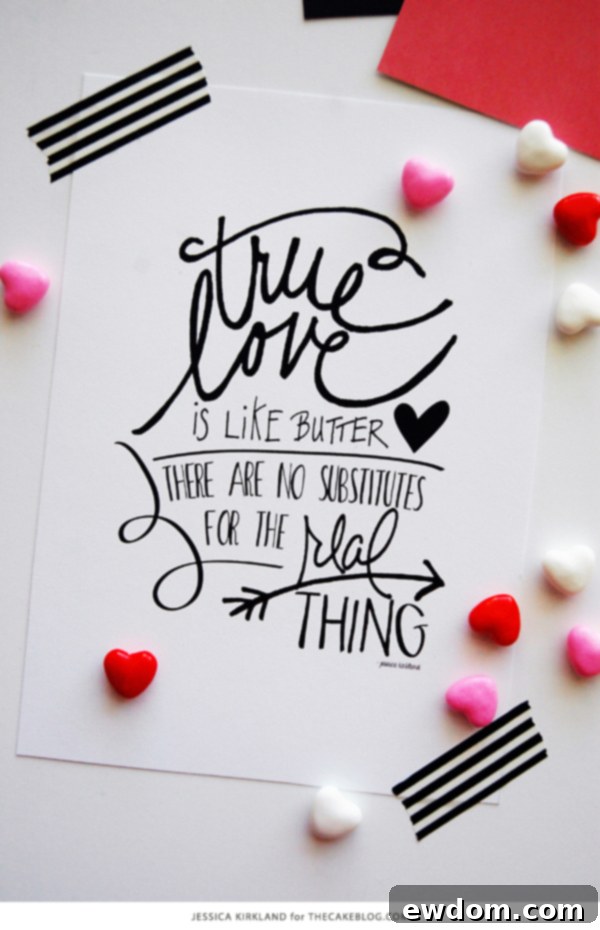 True Love is Like Butter | Free Art Print | by Jessica Kirkland for TheCakeBlog.com