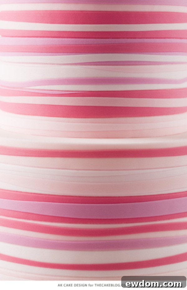 Pink Striped Heart Cake | by AK Cake Design for TheCakeBlog.com