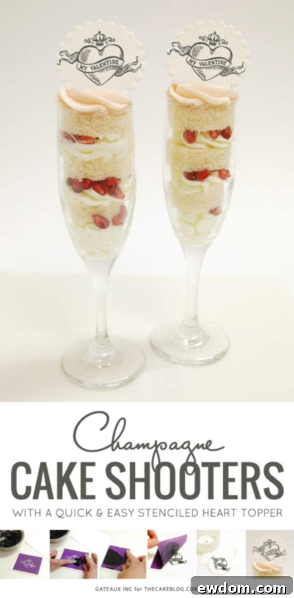 Valentine's Champagne Shooters | Elegant DIY Dessert by Robin Martin for TheCakeBlog.com