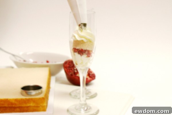Valentine's Champagne Shooters | Cake and Second Whipped Cream Layer