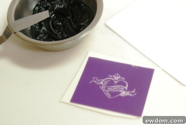 Valentine's Champagne Shooters | Stencil Application Step 1