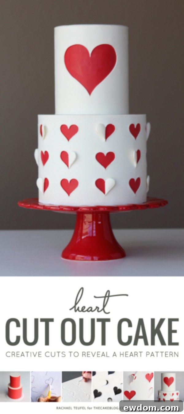 Heart Window Cake 3 Heart Cut Out Cake by Rachael Teufel | A creative cake decorating tutorial for Valentine's Day