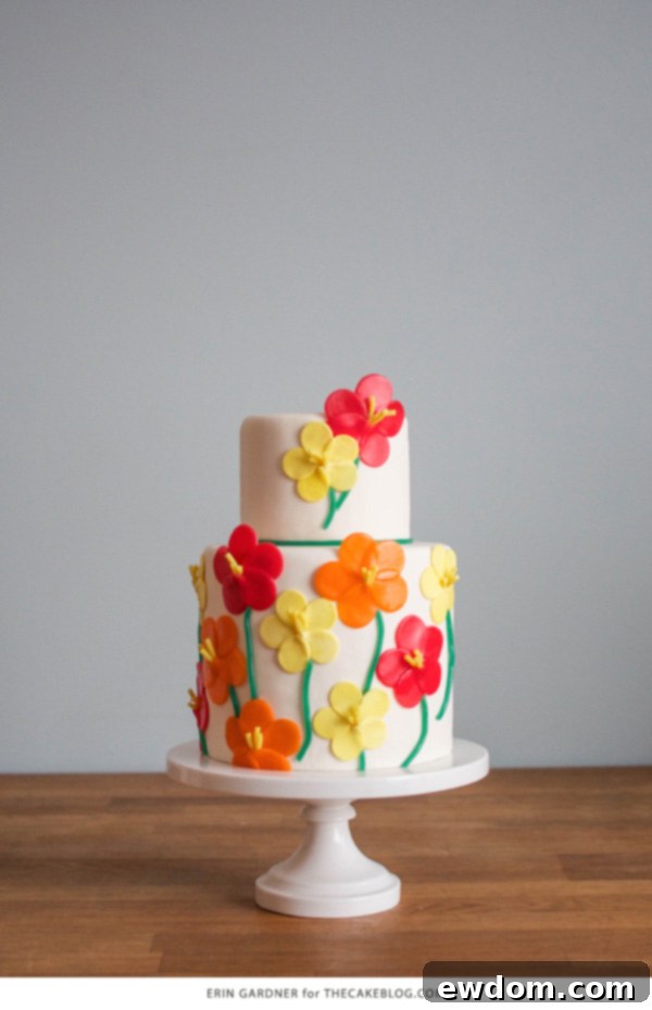 How to make a Candy Flower Cake using Airheads and Laffy Taffy | by Erin Gardner on TheCakeBlog.com