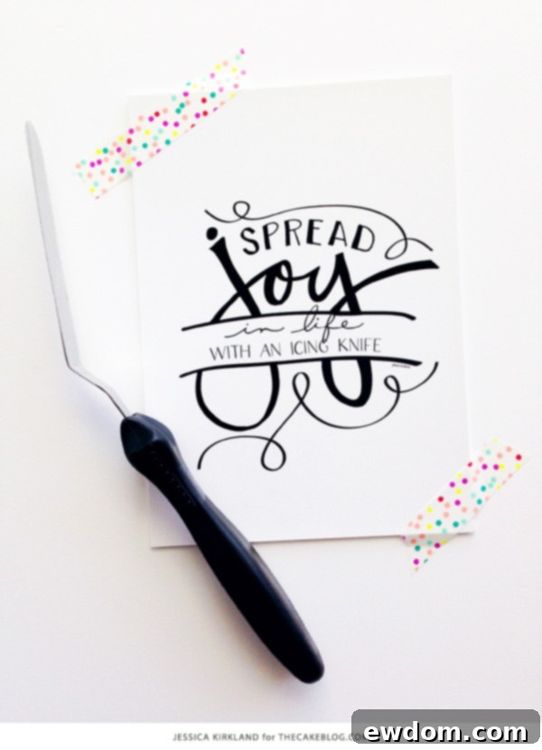 Spread Joy In Life With an Icing Knife | Exclusive Free Art Print by Jessica Kirkland for TheCakeBlog.com