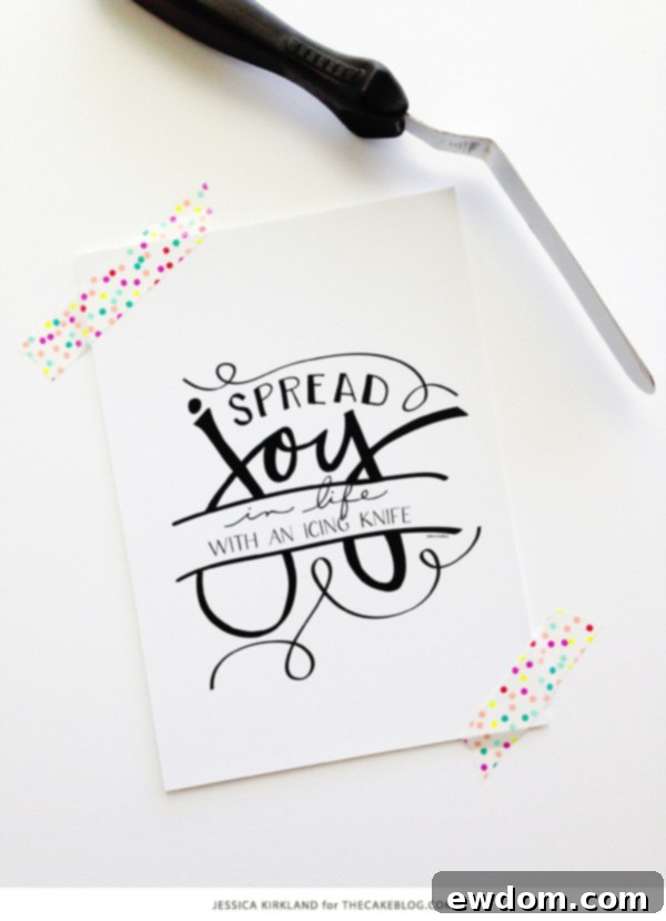 Free Printable Kitchen Art: Spread Joy In Life With an Icing Knife by Pen N' Paper Flowers