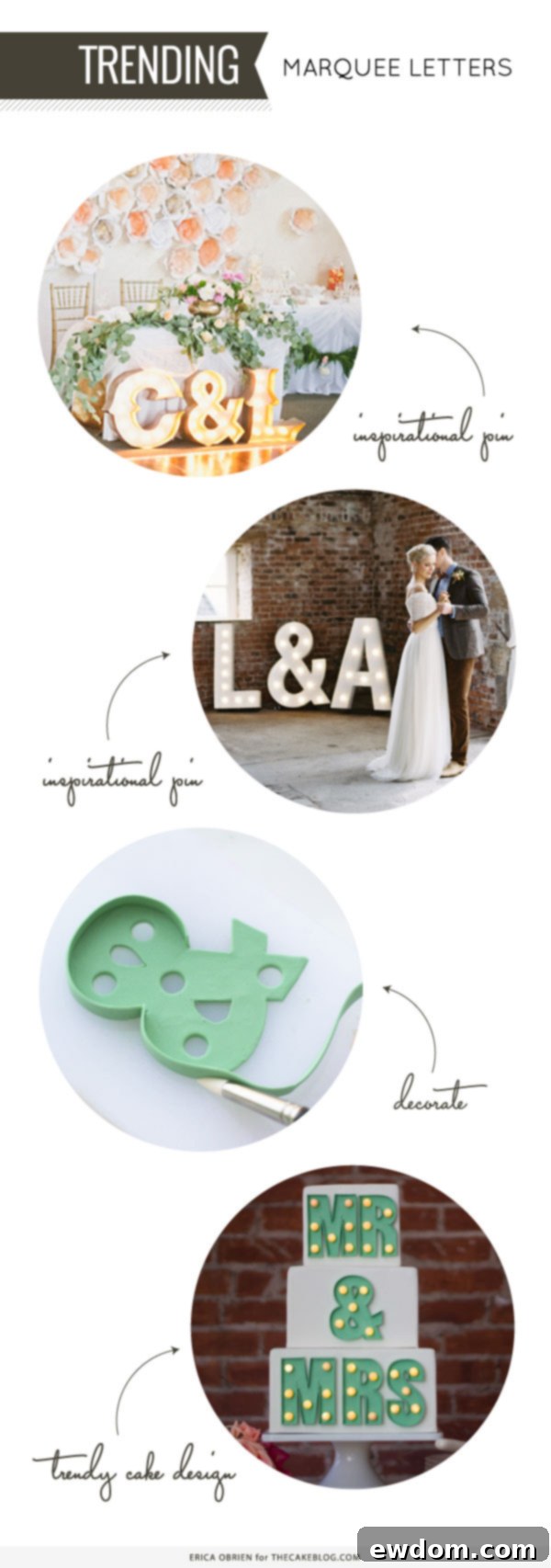 Mr & Mrs Marquee Letters Cake | by Erica OBrien for TheCakeBlog.com