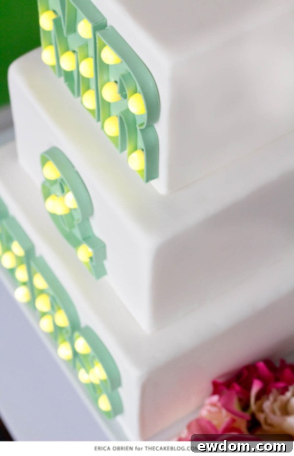 Mr & Mrs Marquee Letters Cake | by Erica OBrien for TheCakeBlog.com