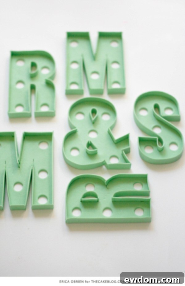 Mr & Mrs Marquee Letters Cake | by Erica OBrien for TheCakeBlog.com