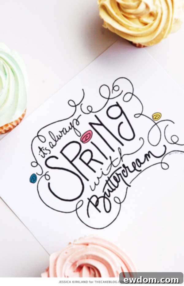 It's Always Spring with Buttercream: A Free Art Print for Your Kitchen by Jessica Kirkland