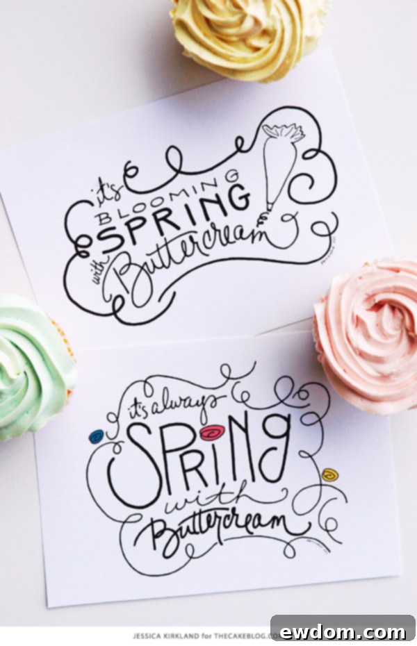 It's Always Spring with Buttercream | Free Art Print for Bakers | by Jessica Kirkland