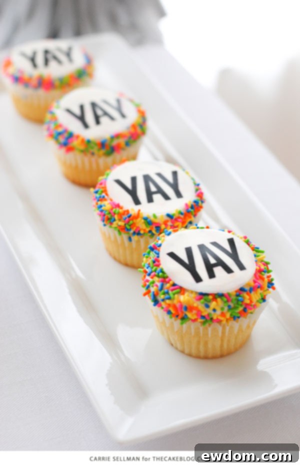 Variety of Graduation Party Desserts, showcasing easy YAY sprinkle cupcakes that are simple to make and perfect for a festive celebration.