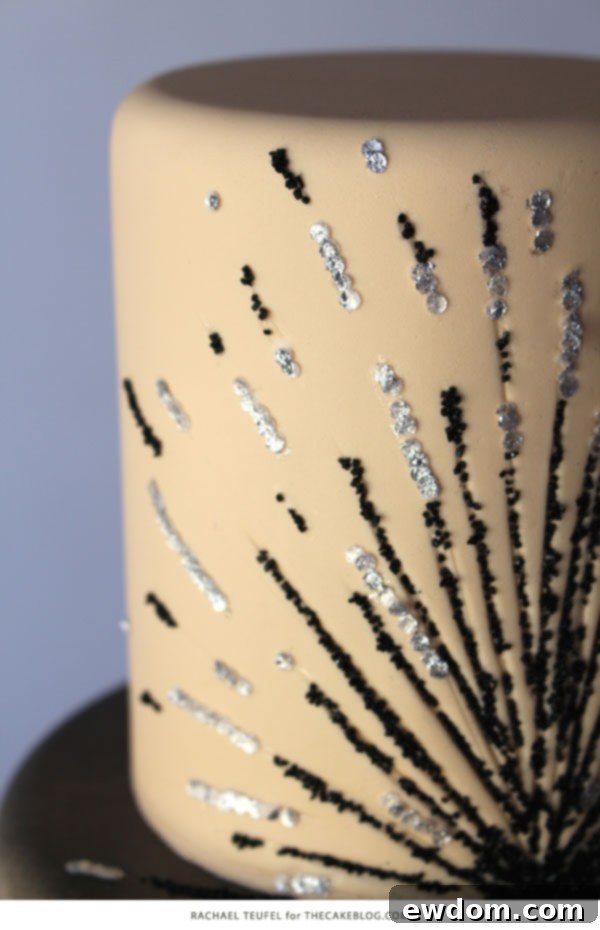 Achieving Design Harmony 9 Textural Elements in Cake Design | Black Sanding Sugar and Silver Shimmer