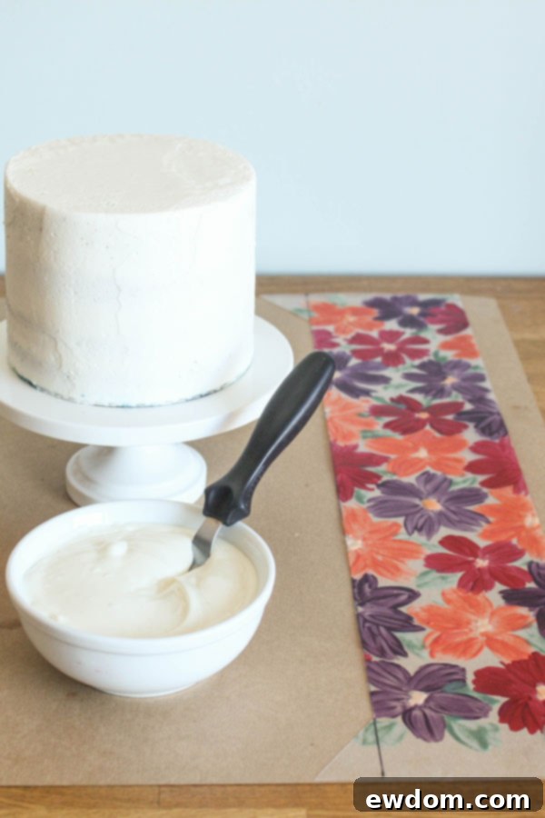 Spreading Melted White Chocolate over Cocoa Butter Design