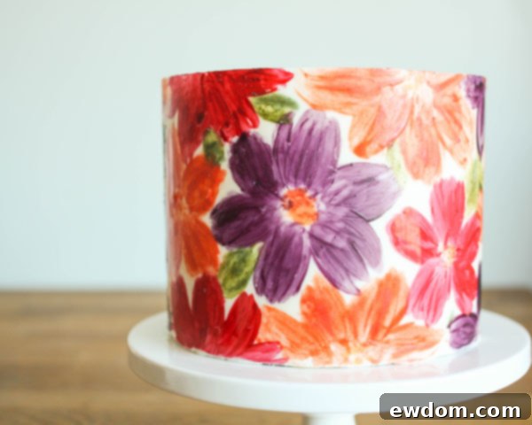 Filling the Top of the Chocolate Wrapped Cake