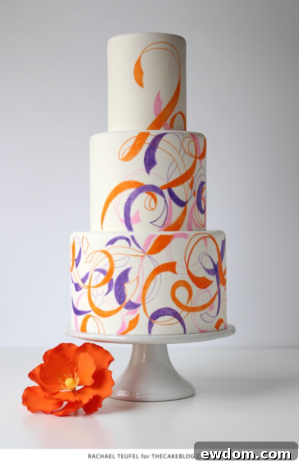Swirling Ribbons Cake | by Rachael Teufel for TheCakeBlog.com