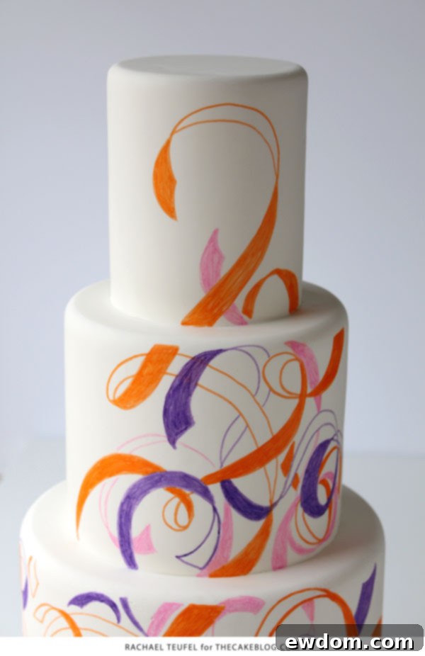 Swirling Ribbons Cake | by Rachael Teufel for TheCakeBlog.com