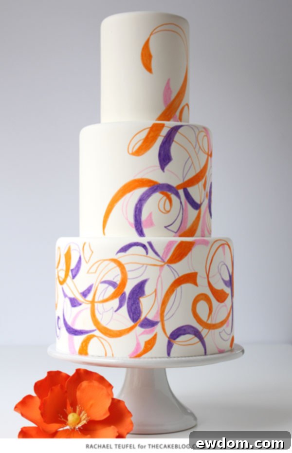Swirling Ribbons Cake | by Rachael Teufel for TheCakeBlog.com