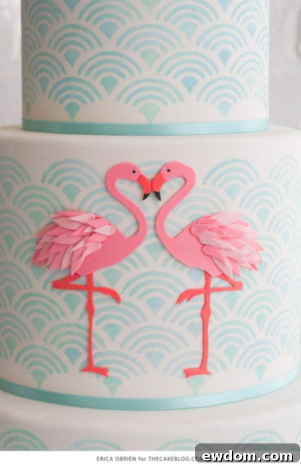 Erica O'Brien's Flamingo Cake - Final Design Details