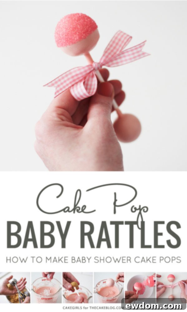 DIY Baby Rattle Cake Pops, perfect for baby showers | by Cakegirls for TheCakeBlog.com