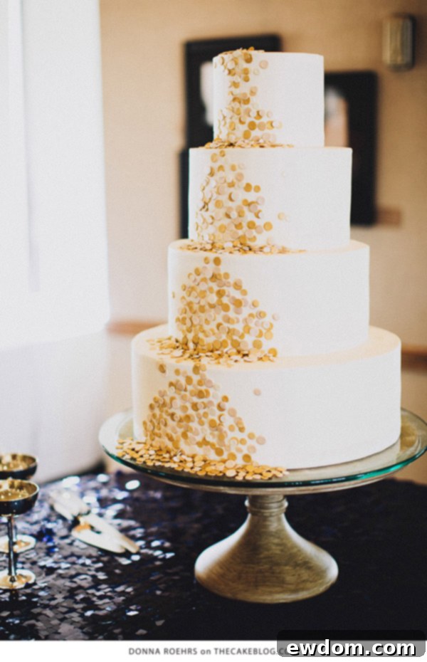 10 Explosive Confetti Cakes 2 Stunning Confetti Cascade Cake by Donna Roehrs | Elegant Gold & Black Confetti Cake Design
