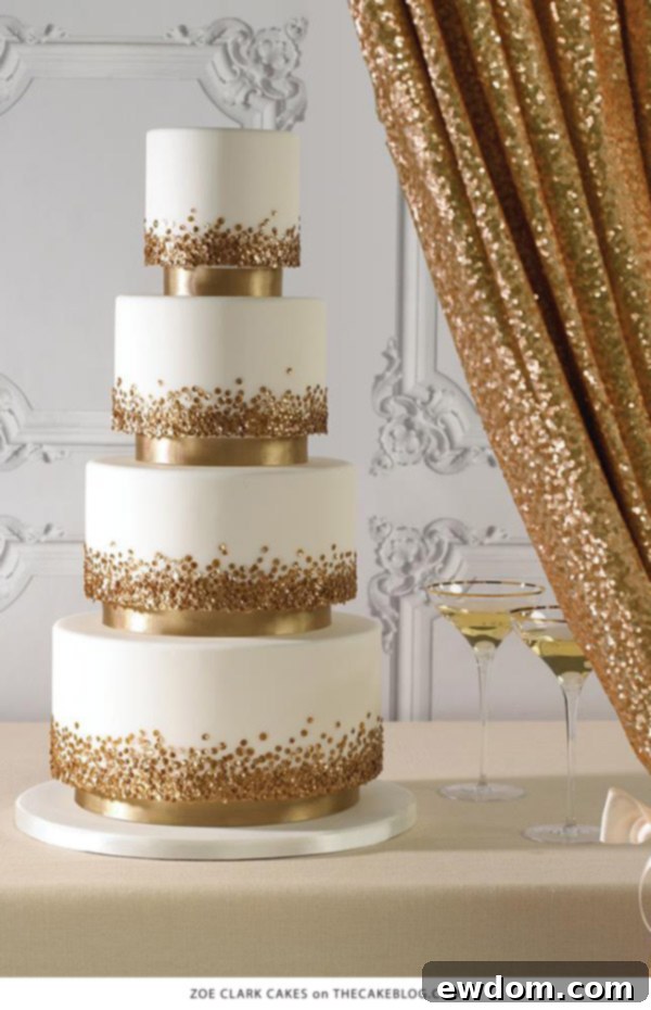 10 Explosive Confetti Cakes 4 Sophisticated Golden Confetti Cake by Zoe Clark Cakes | Elegant Celebration Dessert
