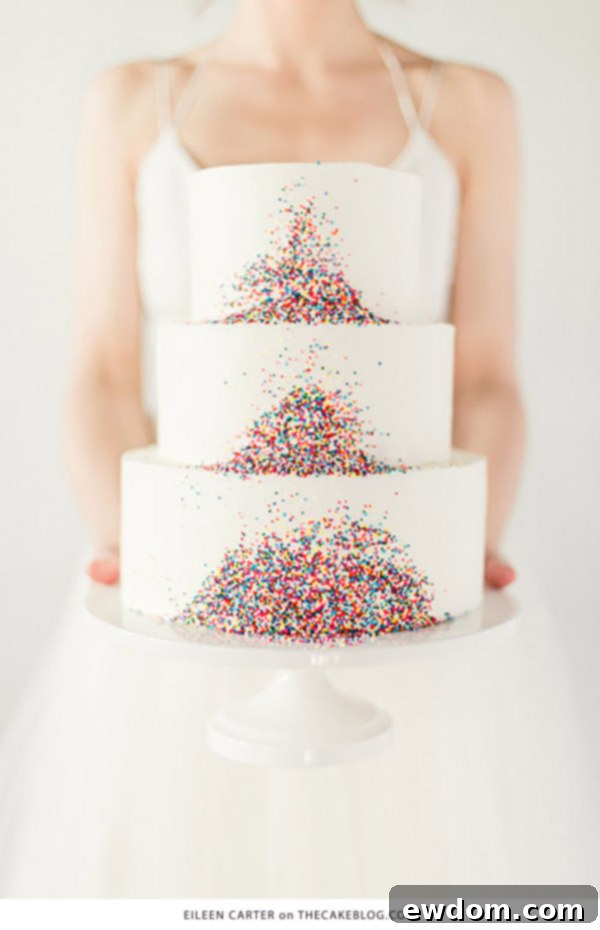10 Explosive Confetti Cakes 8 Splash of Confetti Sprinkles Wedding Cake by Eileen Carter Creations | Modern Multi-Tiered Cake