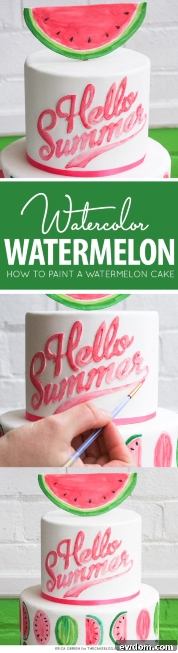Watermelon Cake | by Erica OBrien for TheCakeBlog.com