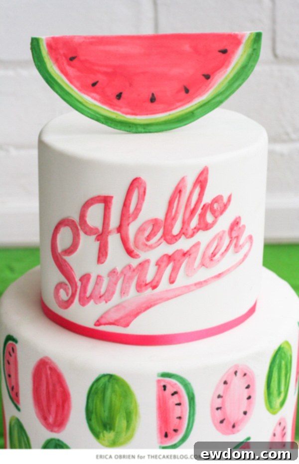 Watermelon Cake Details | by Erica OBrien for TheCakeBlog.com