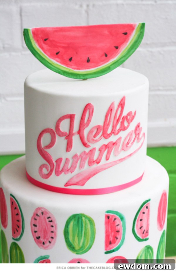 Watermelon Cake Topper | by Erica OBrien for TheCakeBlog.com