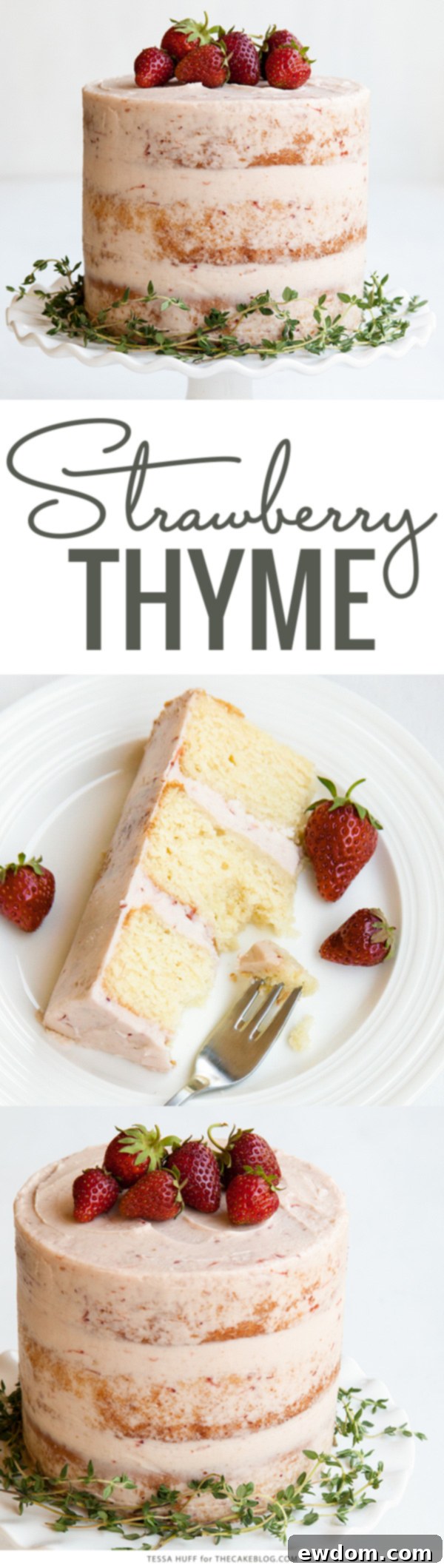 Thyme-Infused Strawberry Bliss 2 Elegant Strawberry Thyme Cake: A Summer Dessert Masterpiece