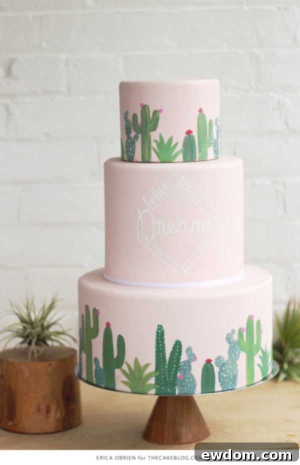 Atomic Age Cactus Confection 5 The inspiration behind the Mid-Century Cactus Cake, showing vibrant cactus prints