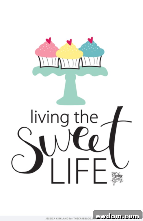 The Art of Delightful Living 2 Yes! Living The Sweet Life! | Free Smartphone & Desktop Wallpaper. Also available as a free 8x10 printable | by Jessica Kirkland for TheCakeBlog.com