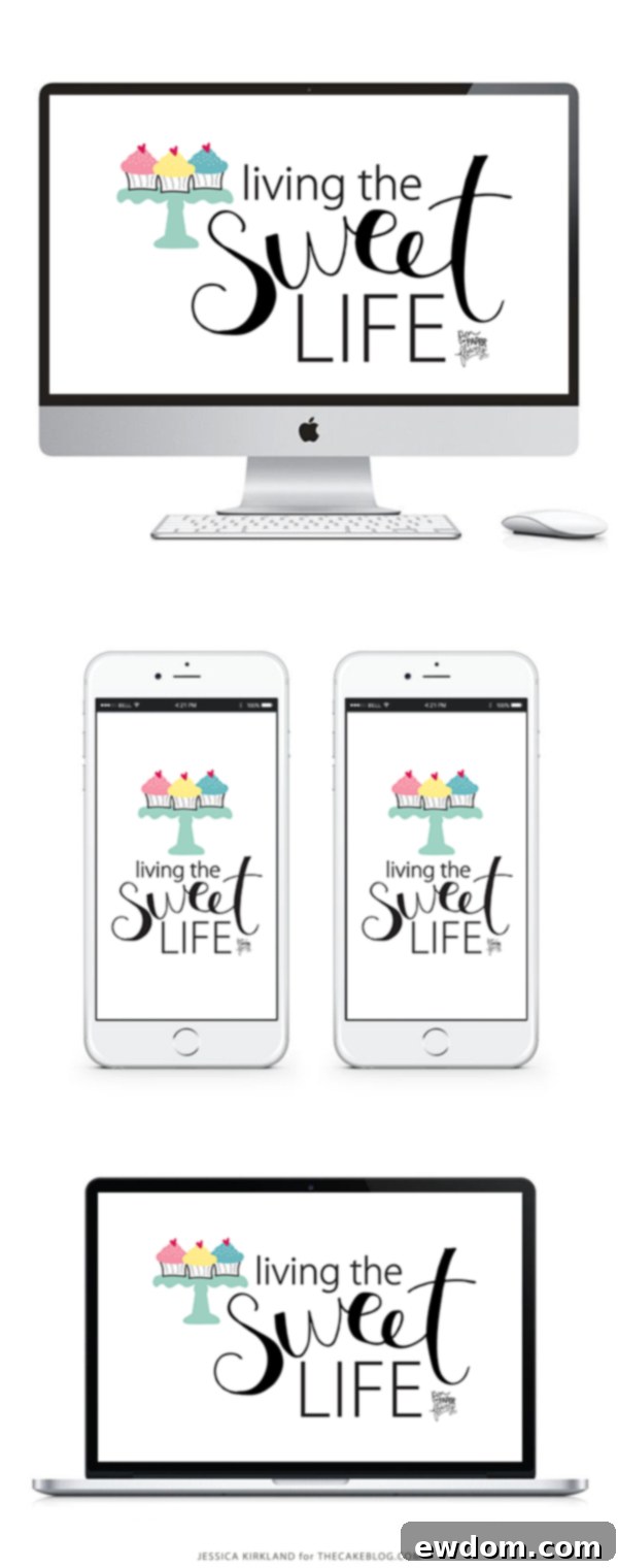 The Art of Delightful Living 3 Yes! Living The Sweet Life! | Free Smartphone & Desktop Wallpaper. Also available as a free 8x10 printable | by Jessica Kirkland for TheCakeBlog.com